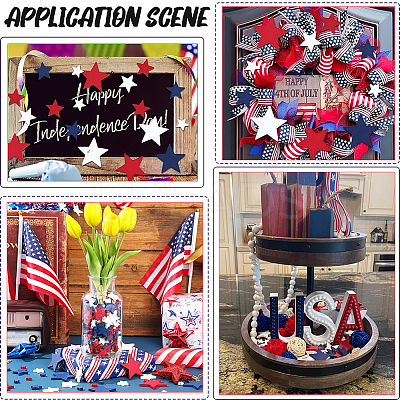 240Pcs Wooden Five-pointed Stars Display Decoration DIY-SP0004-01-1