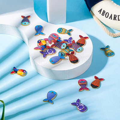 28Pcs 7 Styles Rack Plating Alloy Pendants FIND-TA0004-64-1