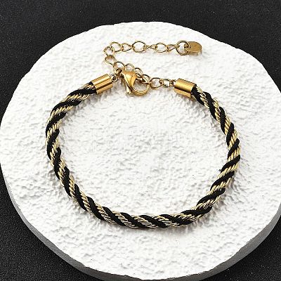 304 Stainless Steel Nylon Cord String Bracelets BJEW-Z124-01G-1
