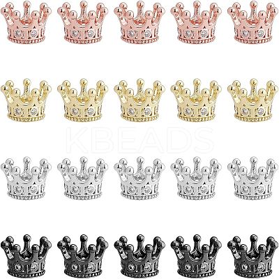 Brass Micro Pave Grade AAA Cubic Zirconia Beads ZIRC-NB0001-48-1