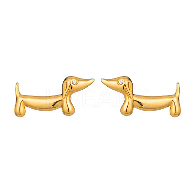 304 Stainless Steel Dog Stud Earrings for Women UX9475-1
