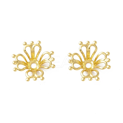 Rack Plating Brass Bead Caps KK-B053-25G-1