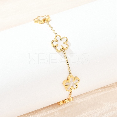 304 Stainless Steel Link Bracelets for Women BJEW-G747-04G-1