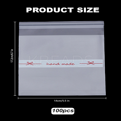 100Pcs OPP Cookie Bags ABAG-LP0001-33-1