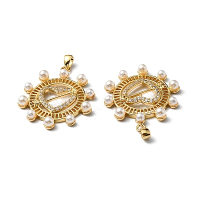 Plastic Imitation Pearl Pendants KK-P235-07G-1
