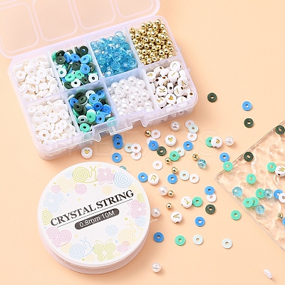 DIY Letter & Imitation Pearl & Heishi Beads Bracelet Making Kit DIY-YW0005-23C-1