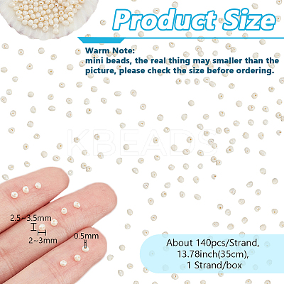 138~140pcs Natural Cultured Freshwater Pearl Beads Strands PEAR-NB0001-78-1