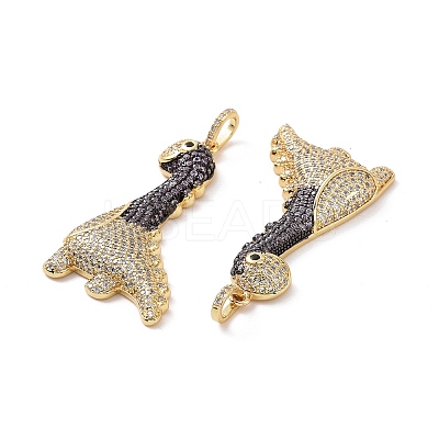 Brass Micro Pave Cubic Zirconia Pendants ZIRC-I063-45G-02-1