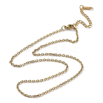 Ion Plating(IP) 304 Stainless Steel Cable Chain Necklace NJEW-D045-12G-1