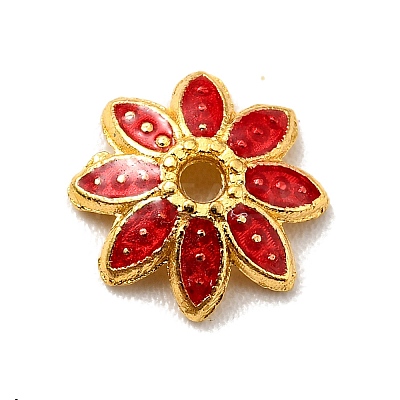 Multi-Petal Alloy Enamel Bead Caps FIND-G029-02G-05-1