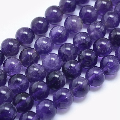 Natural Amethyst Beads Strands G-E481-03-6mm-1