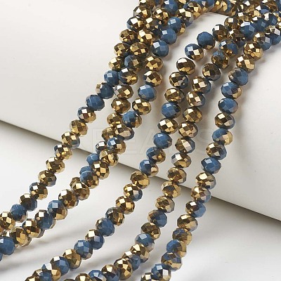 Electroplate Opaque Glass Beads Strands EGLA-A034-P4mm-O02-1