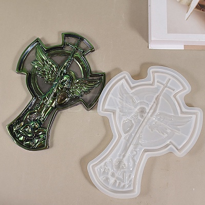 Cross DIY Jewelry Plate Silicone Molds DIY-P074-03-1