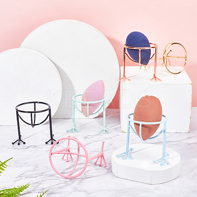 6Pcs 6 Colors Carbon Steel Beauty Sponge Blender Holder ODIS-GA0001-17-1