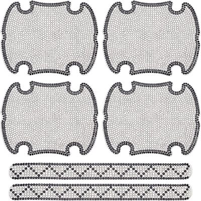 Car Door Handle Bling Rhinestones Stickers AJEW-WH0181-43-1