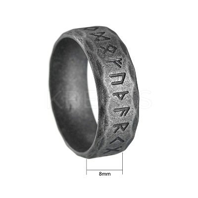 Viking Rune 304 Stainless Steel Finger Rings for Men WGDF4AB-54-1