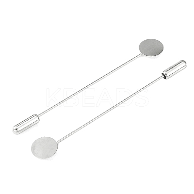 Brass Lapel Pin Base Settings KK-WH0045-025A-M-1