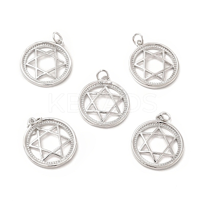 Brass Micro Pave Cubic Zirconia Pendants KK-E068-VB428-1
