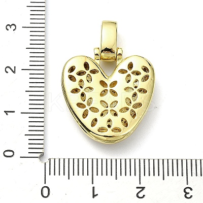 Brass Micro Pave Clear Cubic Zirconia Pendants KK-M279-01G-V-1