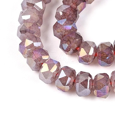 Anti-Tarnish Electroplate Glass Imitation Jade Beads Strands EGLA-T029-6mm-13E-1