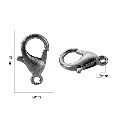 Zinc Alloy Lobster Claw Clasps PALLOY-YW0001-12B-1