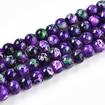 Baking Paint Glass Beads Strands DGLA-N003-4mm-A07-1