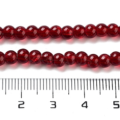 1 Strand Transparent Crackle Glass Round Beads Strands X-CCG-Q001-4mm-18-1