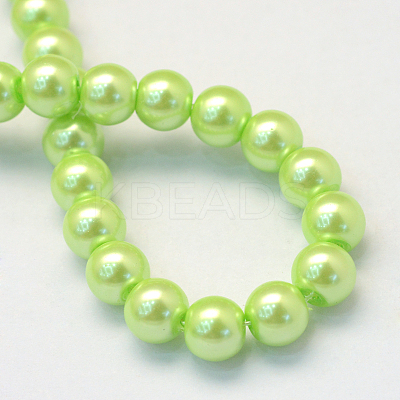 Baking Paint Pearlized Glass Pearl Round Bead Strands HY-Q330-8mm-07-1