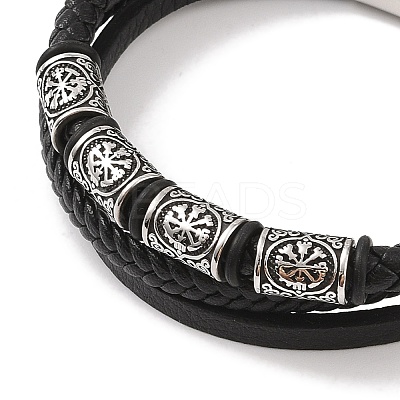 Braided Microfiber Leather Multi-strand Bracelets BJEW-B096-02B-1