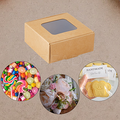 Kraft Paper Candy Storage Box CON-WH0084-90A-1