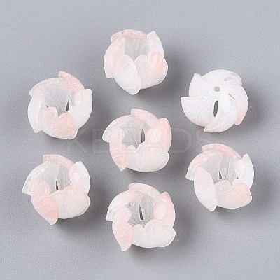 Flower Acrylic Bead Caps SACR-T017-49B-1