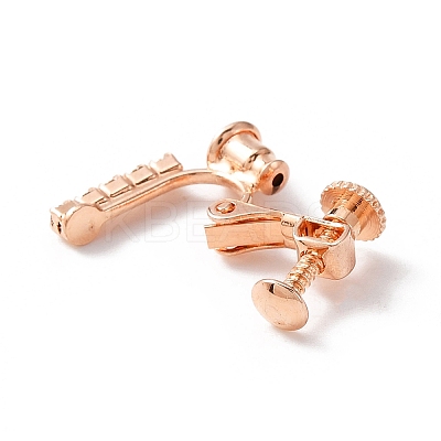Brass with Crystal Rhinestone Clip-on Earring Findings FIND-WH0127-03RG-1