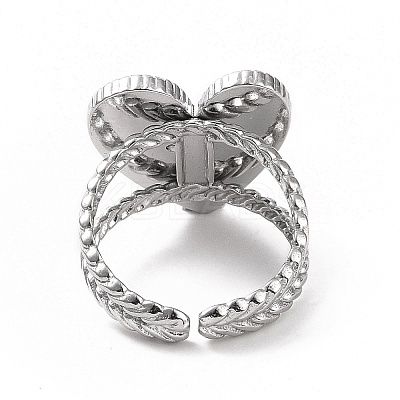 Non-Tarnish 304 Stainless Steel Open Cuff Ring Findings STAS-C053-07P-1