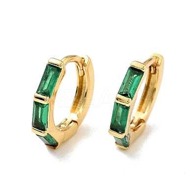 Cubic Zirconia Rectangle Hoop Earrings EJEW-C028-24G-1