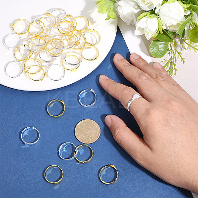 44Pcs 2 Colors Adjustable Brass Pad Ring Bases KK-ME0003-92-1