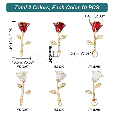 20Pcs 2 Colors Alloy Enamel Pendants ENAM-UN0001-01-1