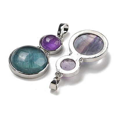 Natural & Synthetic Mixed Gemstone Pendants G-G147-06P-1