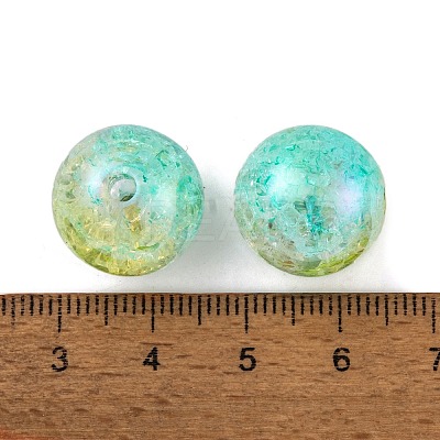 UV Plating Rainbow Iridescent Two Tone Acrylic Beads PACR-C009-04L-1