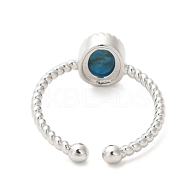 Natural Apatite Open Cuff Ring RJEW-M166-04P-G-1
