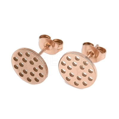 304 Stainless Steel Stud Earring Findings Ion Plating(IP) STAS-P434-06C-RG-1