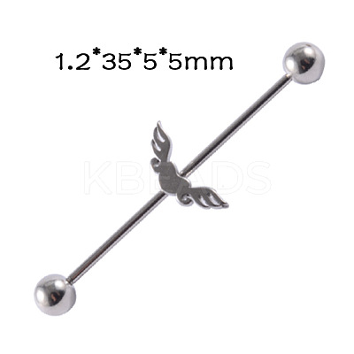 304 Stainless Steel Long Barbell Cartilage Earrings FS-WGA4435-17-1