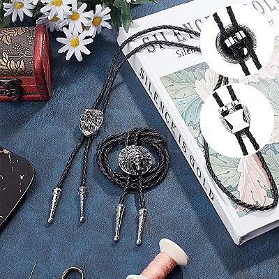 6Pcs 2 Style Iron Bolo Tie Slide Clasp IFIN-GF0001-25P-1