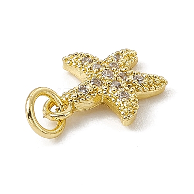 Brass Micro Pave Cubic Zirconia Charms ZIRC-F132-13G-1
