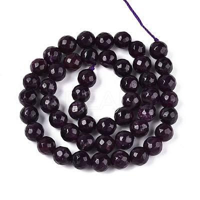 Dyed Natural White Jade Beads Strands G-T139-8mm-60-02-1