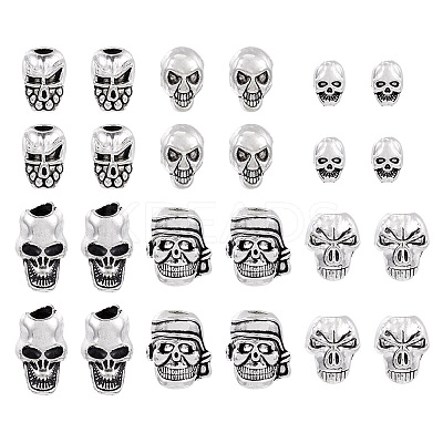 28Pcs 7 Styles Tibetan Style Alloy Beads TIBEB-TA0001-30-1