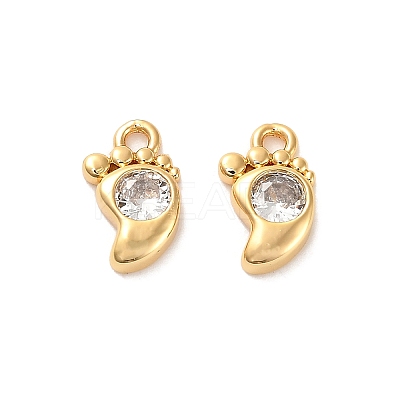 Brass Cubic Zirconia Charms KK-D300-06G-1