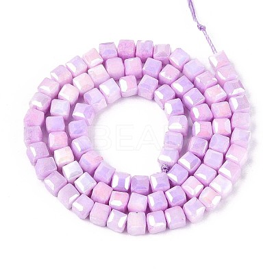 Anti-Tarnish Electroplate Glass Beads Strands GLAA-T025-4mm-10E-1