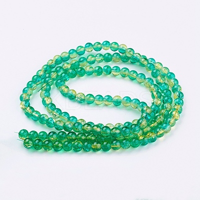 Spray Painted Crackle Glass Beads Strands CCG-Q002-6mm-07-1