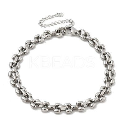 304 Stainless Steel X Link Chains Bracelets for Men & Women BJEW-D042-33P-1
