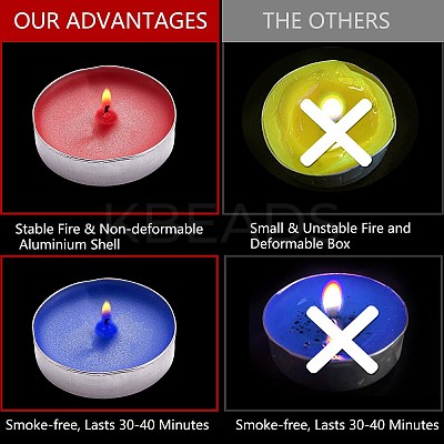 5 Boxes 5 Colors Flat Round Paraffin Candles DIY-SZ0002-35-1